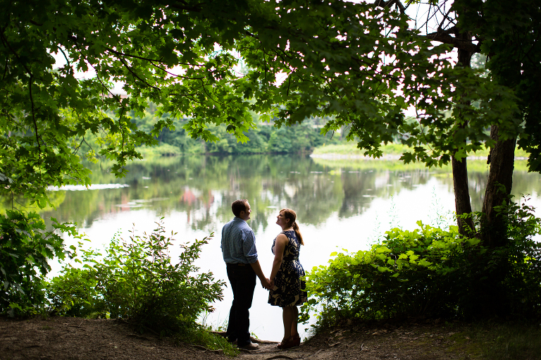 rustic engagement photo at smith college