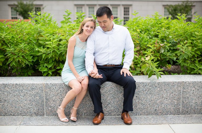 boston college campus engagement photos