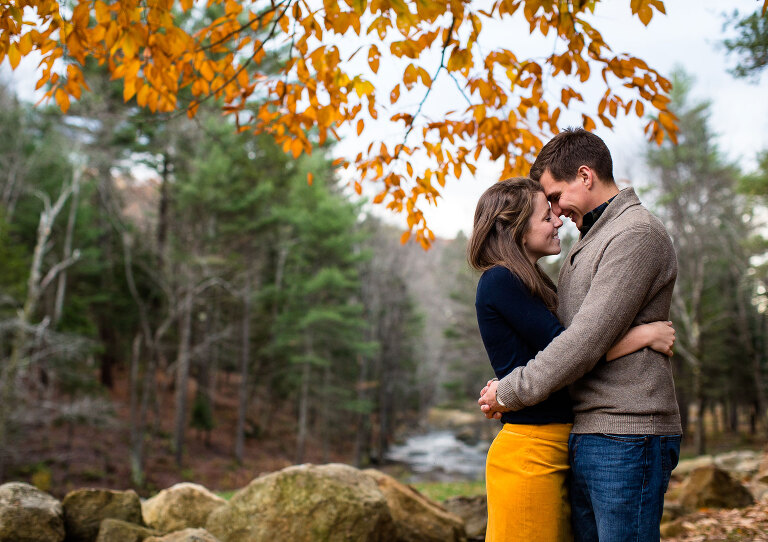 new hampshire fall engagement photo